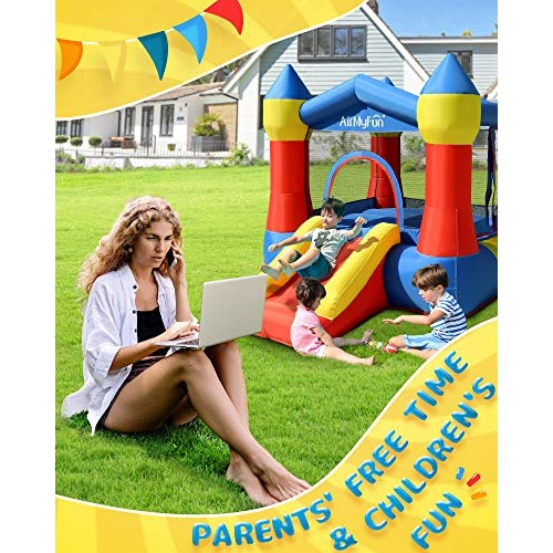 AirMyFun Inflatable Bounce Jumper House with Air Blower, Jump Slid...