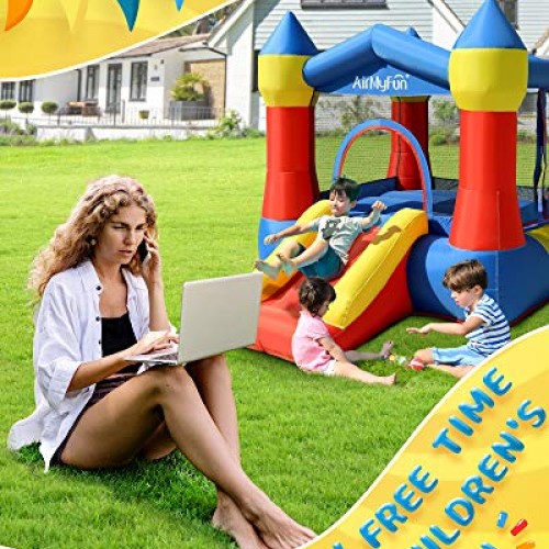 AirMyFun Inflatable Bounce Jumper House with Air Blower, Jump Slid...
