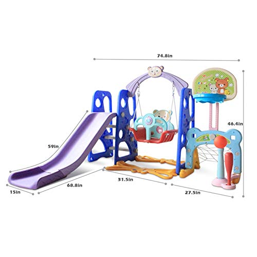 Toddler Climber and Swing Set, 6 in 1 Climber Slide Playset w/Baby...
