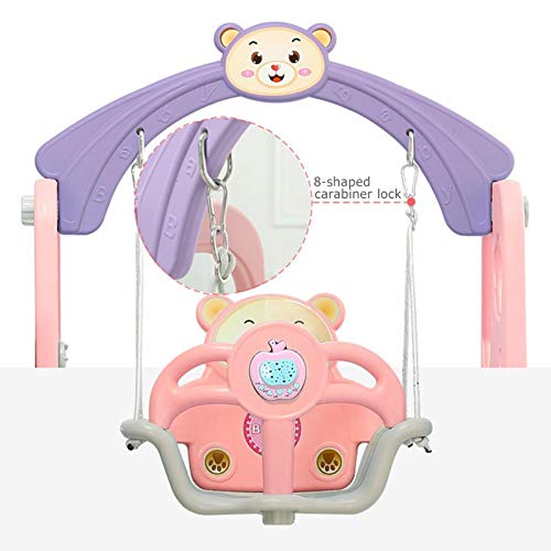 Toddler Climber and Swing Set, 6 in 1 Climber Slide Playset w/Baby...