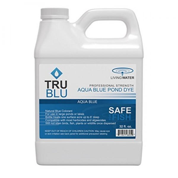 Living Water TruBlu Concentrated Pond Dye, Aqua Blue 1qt - Conce...