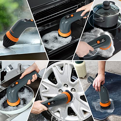 AIRSEE 5 in 1 Electric Spin Scrubber, Bathroom Scrubber, Rechargea...