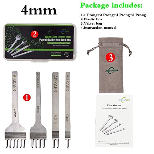 Aiskaer White Steel 4mm 1/2/4/6 Prong DIY Diamond Lacing Stitching...