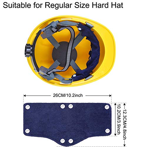 Cotton Hard Hat Sweatband Reusable Terry Cloth Snap-On Sweatband L...