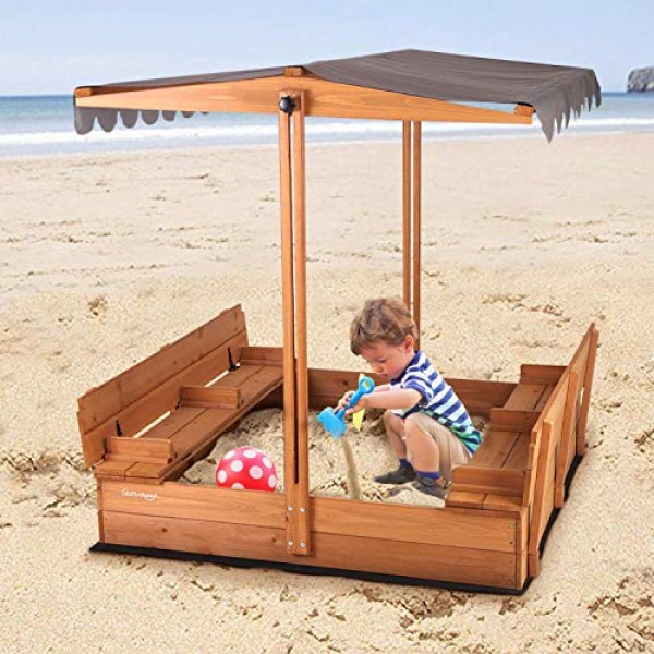 Aivituvin Kids Sand Boxes with Canopy Sandboxes with Covers Foldab...