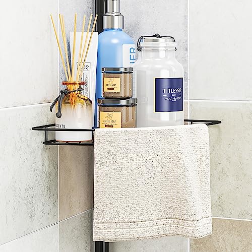 AIYAKA Tension Corner Shower Pole Caddy, Bathroom Storage Organize...