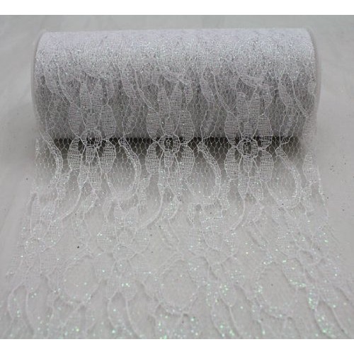 6 Wide x 10 Yards Sparkle Floral Pattern Lace Fabric for Decorati...
