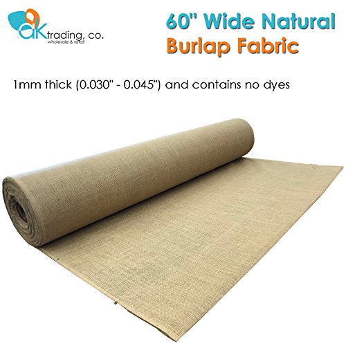 AK-Trading 60 Wide Hessian Natural Jute Decoration Burlap Fabric ...