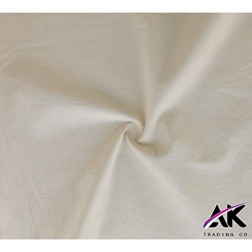 AK Trading 60 Wide Natural Muslin Fabric, 100% Cotton Fabric, Unb...