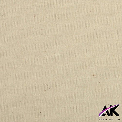 AK Trading 60 Wide Natural Muslin Fabric, 100% Cotton Fabric, Unb...