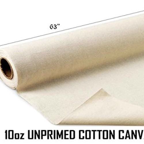 AK Trading 63 Wide Unprimed Cotton Canvas Fabric 10oz Natural Duc...