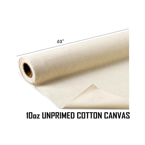 AK Trading 63 Wide Unprimed Cotton Canvas Fabric 10oz Natural Duc...