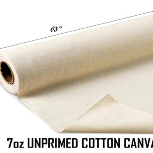 AK Trading 63 Wide Unprimed Cotton Canvas Fabric 7oz Natural Duck...