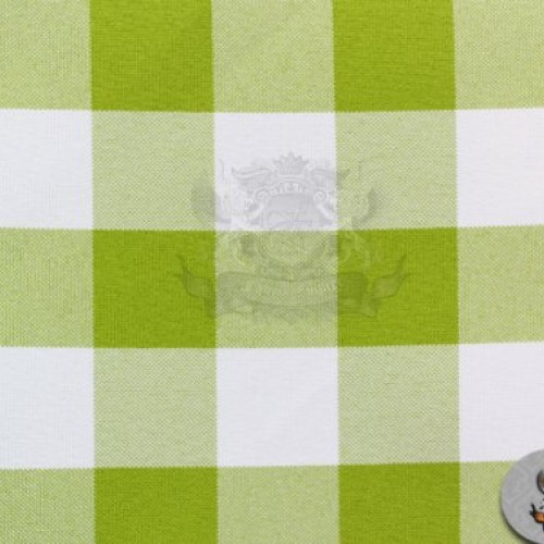 AK TRADING CO. Poly Poplin Checkered Fabric Apple Green / 58 Wide...