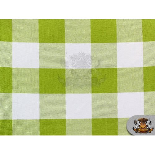 AK TRADING CO. Poly Poplin Checkered Fabric Apple Green / 58 Wide...