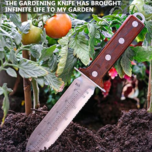 AKAKD Japanese Hori Hori Garden Knife - Stainless Steel Gardening ...