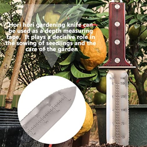 AKAKD Japanese Hori Hori Garden Knife - Stainless Steel Gardening ...