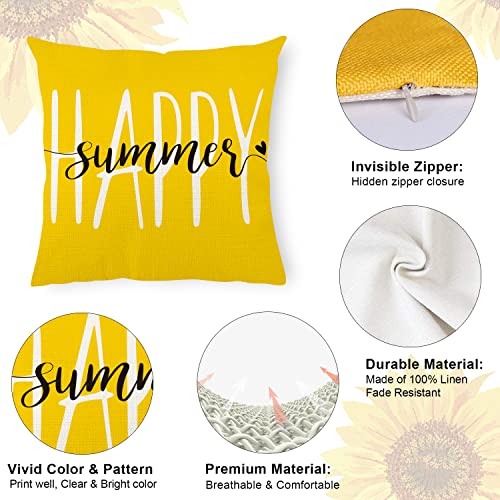 AKIT Summer Pillow Covers 18x18 Set of 4 Bee Throw Pillow Covers Y...