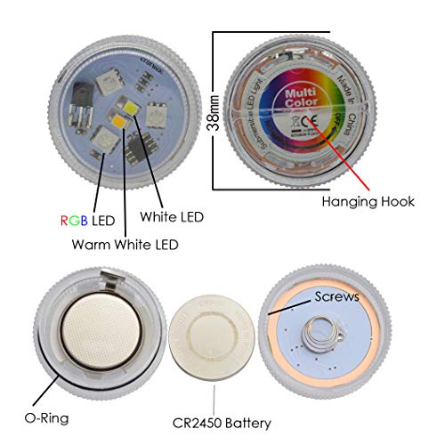 10 Pack Small Submersible LED Lights with Remote, Battery Operated...