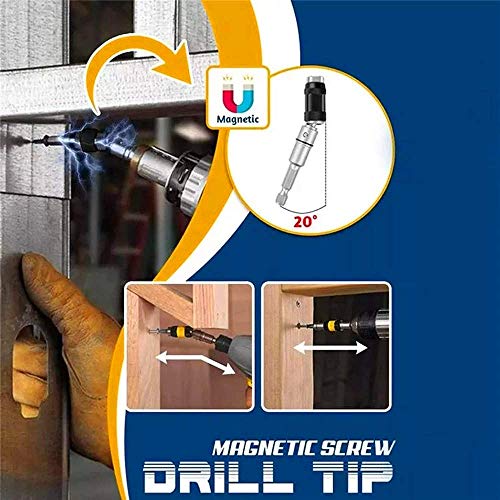 AKSRW Magnetic Pivot Drill Bit Holder,Bendable Magnetic Drill Exte...