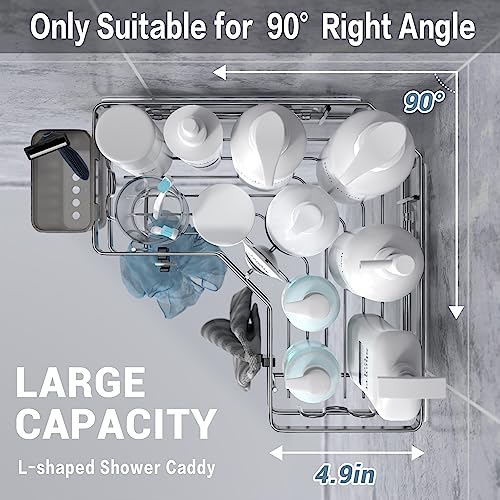 Corner Shower Caddy Bathroom Organizer: 2 Pack Adhesive Shower She...