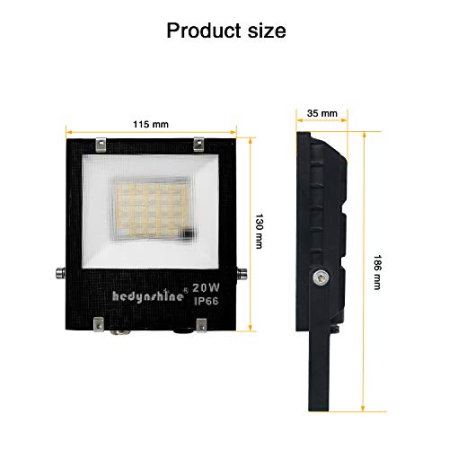 20W Smart LED Flood Light RGB+White, Hedynshine Dimmable Color Cha...