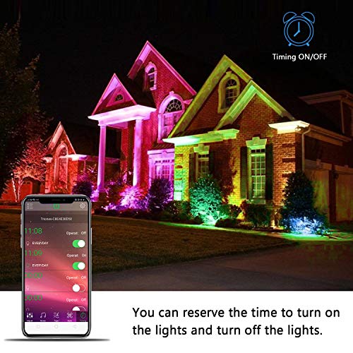 20W Smart LED Flood Light RGB+White, Hedynshine Dimmable Color Cha...