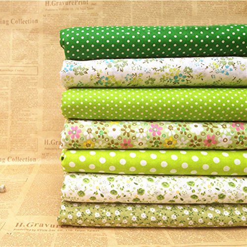 Aland 7Pcs 25x25cm Polka Dot Flower Cotton Fabric Cloth Sewing DIY...