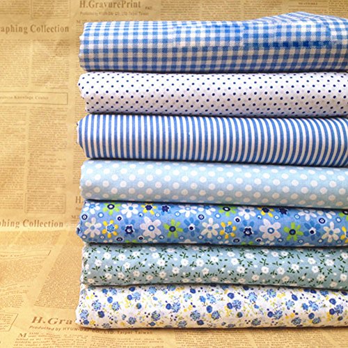Aland 7Pcs 25x25cm Polka Dot Flower Cotton Fabric Cloth Sewing DIY...