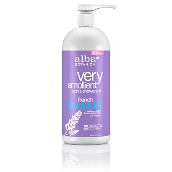 Alba Botanica Very Emollient, French Lavender Bath & Shower Gel, 3...