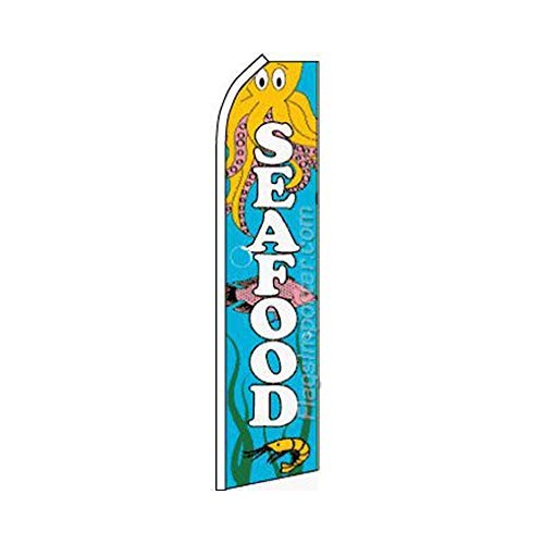 ALBATROS Seafood Blue Swooper Super Feather Advertising Flag for H...
