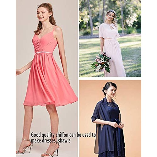 Alicepub Solid Color Sheer Chiffon Fabric by The Yard for Draping ...