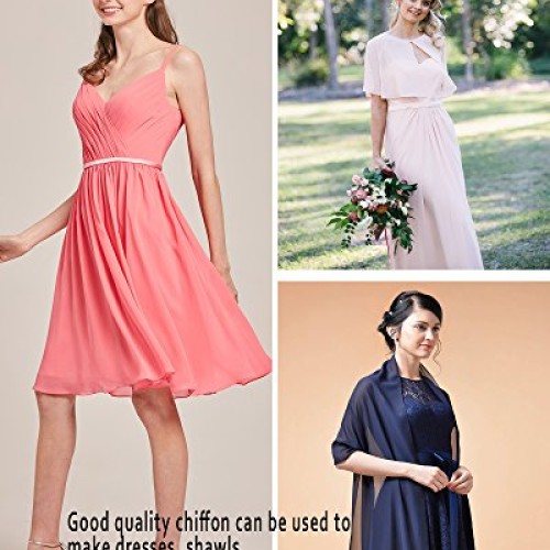Alicepub Solid Color Sheer Chiffon Fabric by The Yard for Wedding ...