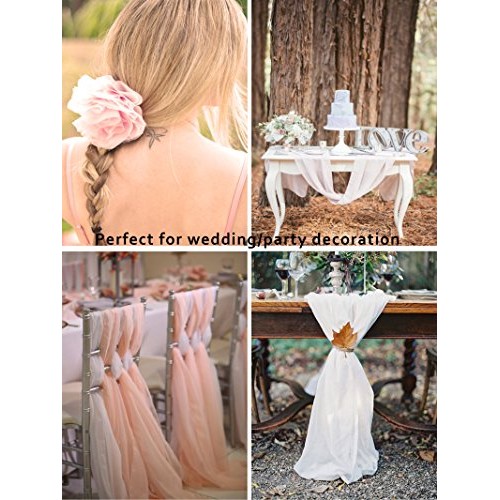 Alicepub Solid Color Sheer Chiffon Fabric by The Yard for Wedding ...