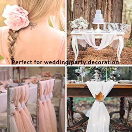 Alicepub Solid Color Sheer Chiffon Fabric by The Yard for Wedding ...