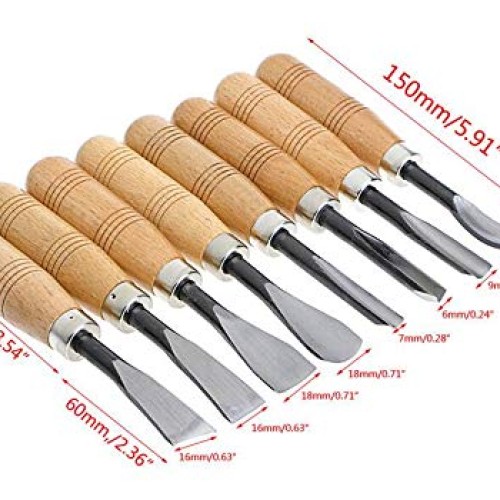 Alikeke 8 Piece Set Wood Carving Hand Chisel Tool Carving Tools Wo...