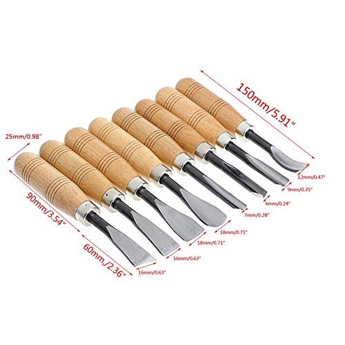 Alikeke 8 Piece Set Wood Carving Hand Chisel Tool Carving Tools Wo...