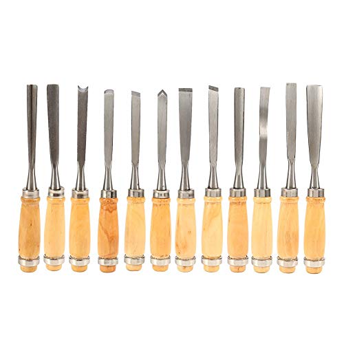Alikeke Professional 12 Piece Wood Carving Chisel Set 8 Sharp Han...
