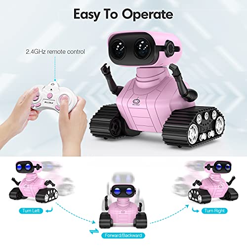 ALLCELE Girls Robot Toys, Rechargeable RC Robots for Kids, Remote ...