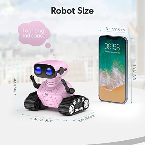 ALLCELE Girls Robot Toys, Rechargeable RC Robots for Kids, Remote ...