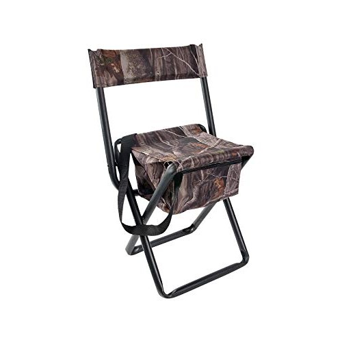 Allen Company Camouflage Folding Hunting Stool with Back and Stora...