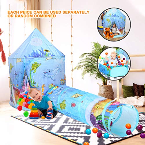 Allnice 3pc Ocean World Kids Play Tent Indoor Outdoor Playhouse, P...