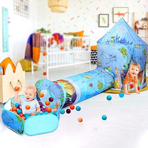 Allnice 3pc Ocean World Kids Play Tent Indoor Outdoor Playhouse, P...