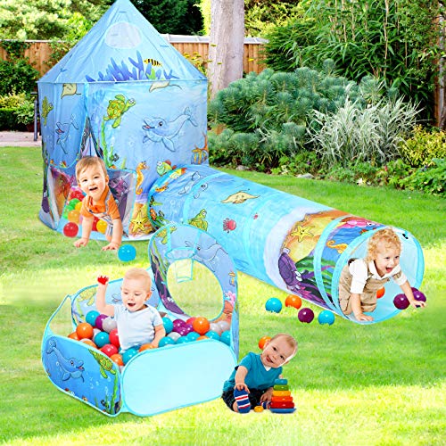 Allnice 3pc Ocean World Kids Play Tent Indoor Outdoor Playhouse, P...
