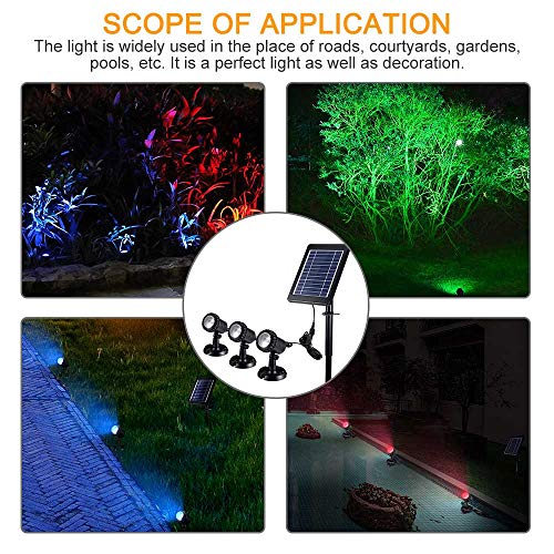 ALLOMN Solar Pond Lights, Outdoor Submersible Spotlights Adjustabl...