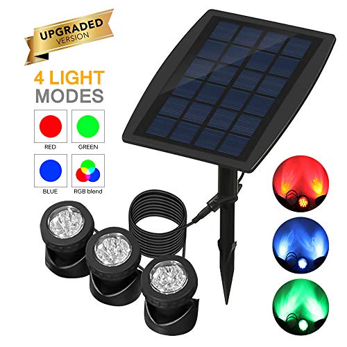 ALLOMN Solar Pond Lights, Outdoor Submersible Spotlights Adjustabl...