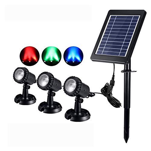 ALLOMN Solar Pond Lights, Outdoor Submersible Spotlights Adjustabl...