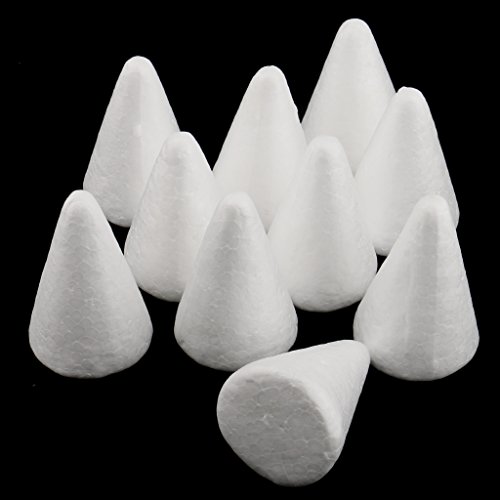Almencla White Cone Xmas Styrofoam Foam Material for Kids Creativ...