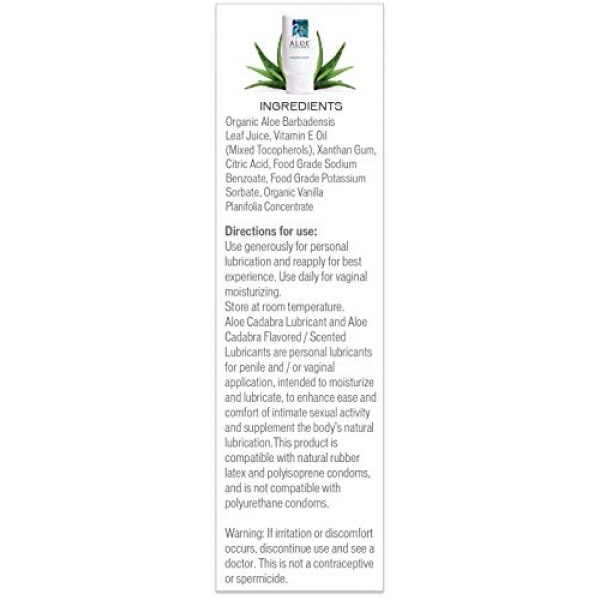 Aloe Cadabra Natural Water Based Personal Lube, Organic Lubricant ...