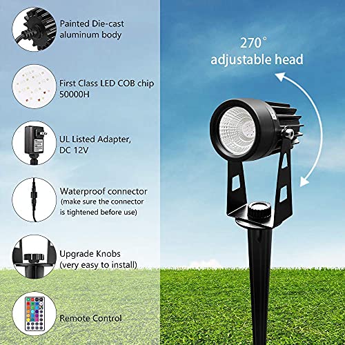 ALOVECO Landscape Lighting, 12V RGB LED Landscape Lights Remote Co...